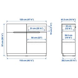 Tumba Ikea Klackenas 120x97 (Negru/Maro) Thumb