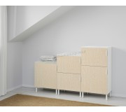 Тумба Ikea Platsa 5 дверей 180x42x113 (Белый/Кальбаден под Сосну)