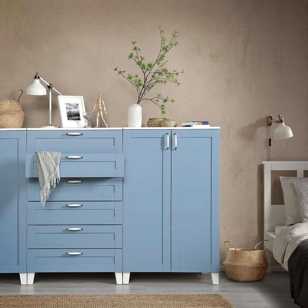 Tumba Ikea Platsa/Sannidal 240x57x133 (Alb/Albastru)