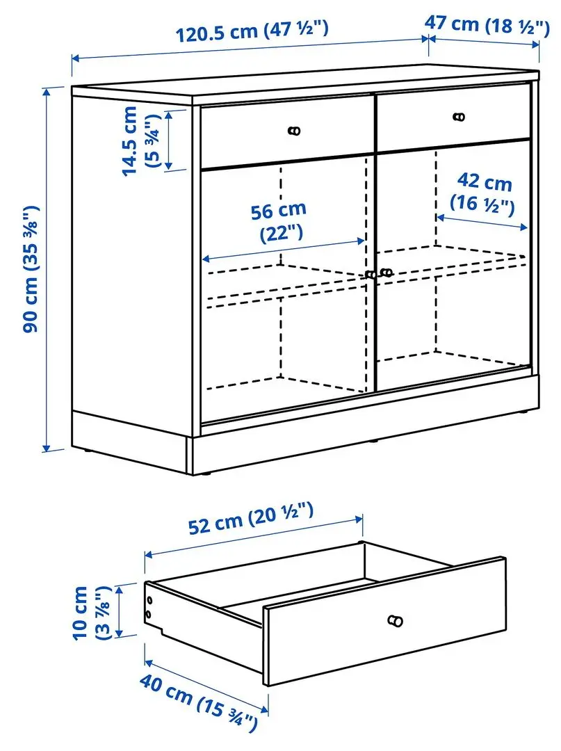 Tumba Ikea Tonstad 121x47x90 (Furnir Stejar)