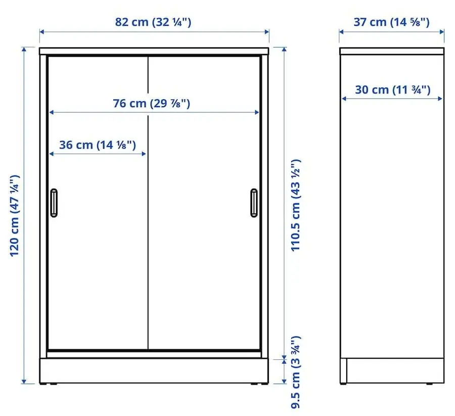 Tumba Ikea Tonstad 82x37x120 (Maro/Furnir Stejar Vopsit) - 4