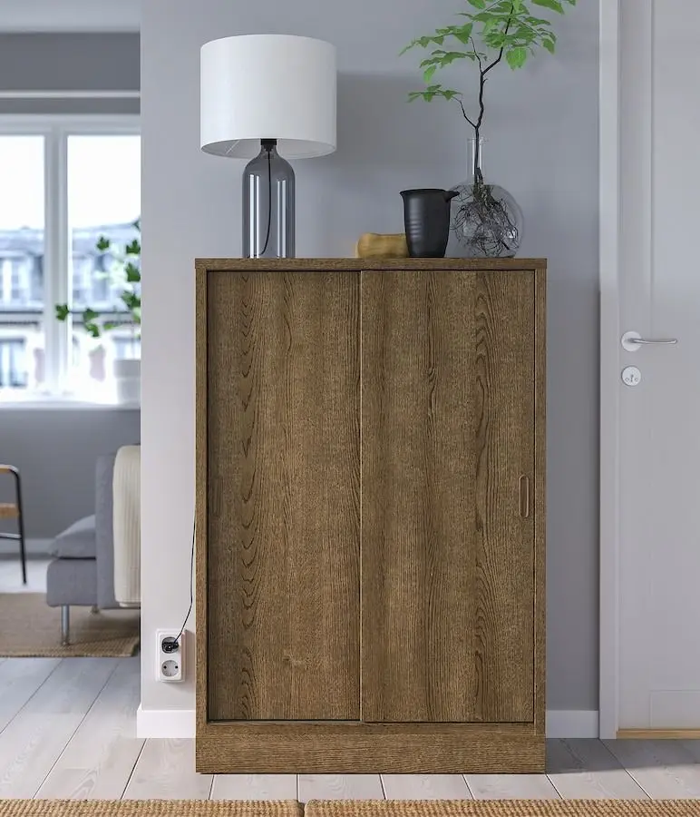 Tumba Ikea Tonstad 82x37x120 (Maro/Furnir Stejar Vopsit)