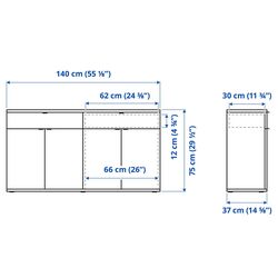 Тумба Ikea Vihals 140x37x75 (Белый) Thumb