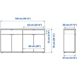 Tumba Ikea Vihals 140x37x75 (Темно-Серый) Thumb