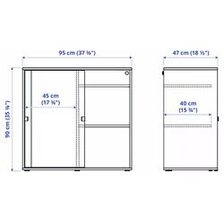 Tumba Ikea Vihals cu usi glisante 95x47x90 (Gri) Thumb