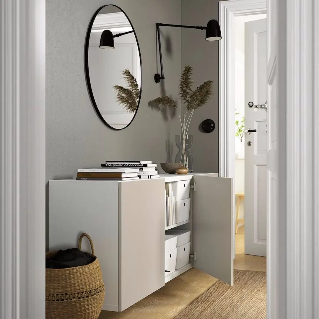 Tumba suspendata Ikea Besta/Lappviken 180x42x64 (Alb/Gri Deschis-Bej) - 3