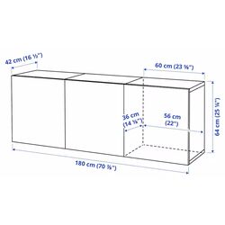 Tumba suspendata Ikea Besta/Lappviken 180x42x64 (Alb/Gri Deschis-Bej) Thumb
