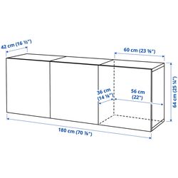 Tumba suspendata Ikea Besta/Lappviken 180x42x64 (Gri Inchis) Thumb