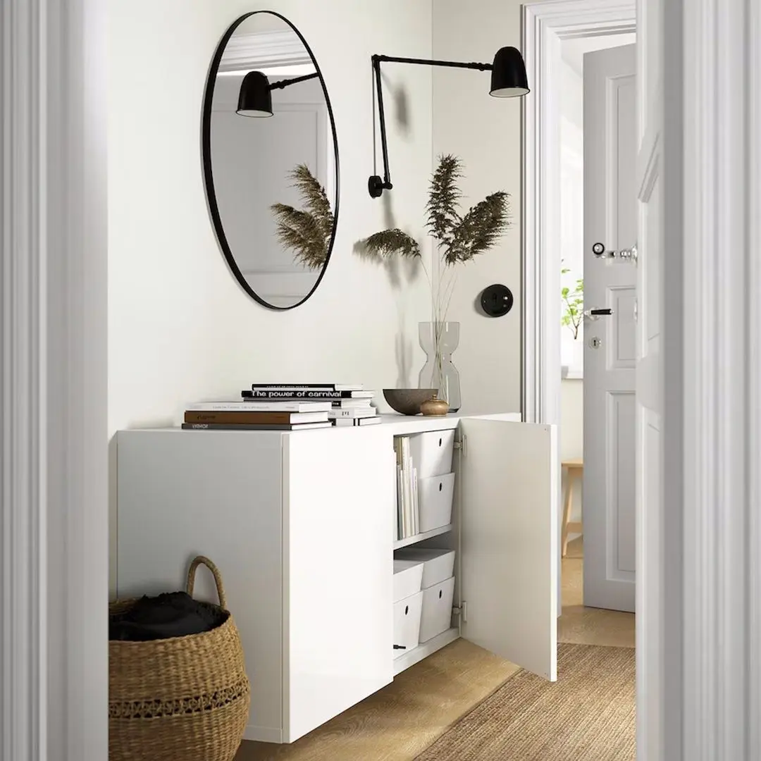 Tumba suspendata Ikea Besta/Selsviken 180x42x64 (Alb/Lucios)