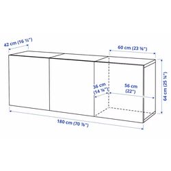 Tumba suspendata Ikea Besta/Selsviken 180x42x64 (Alb/Lucios) Thumb