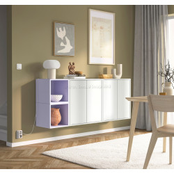 Tumba suspendata Ikea Eket 175x35x70 (Alb/Lila deschis)