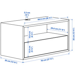 Tumba suspendata Ikea Eket usa/raft 70x35x35 (Maro/Aspect Nuc) Thumb