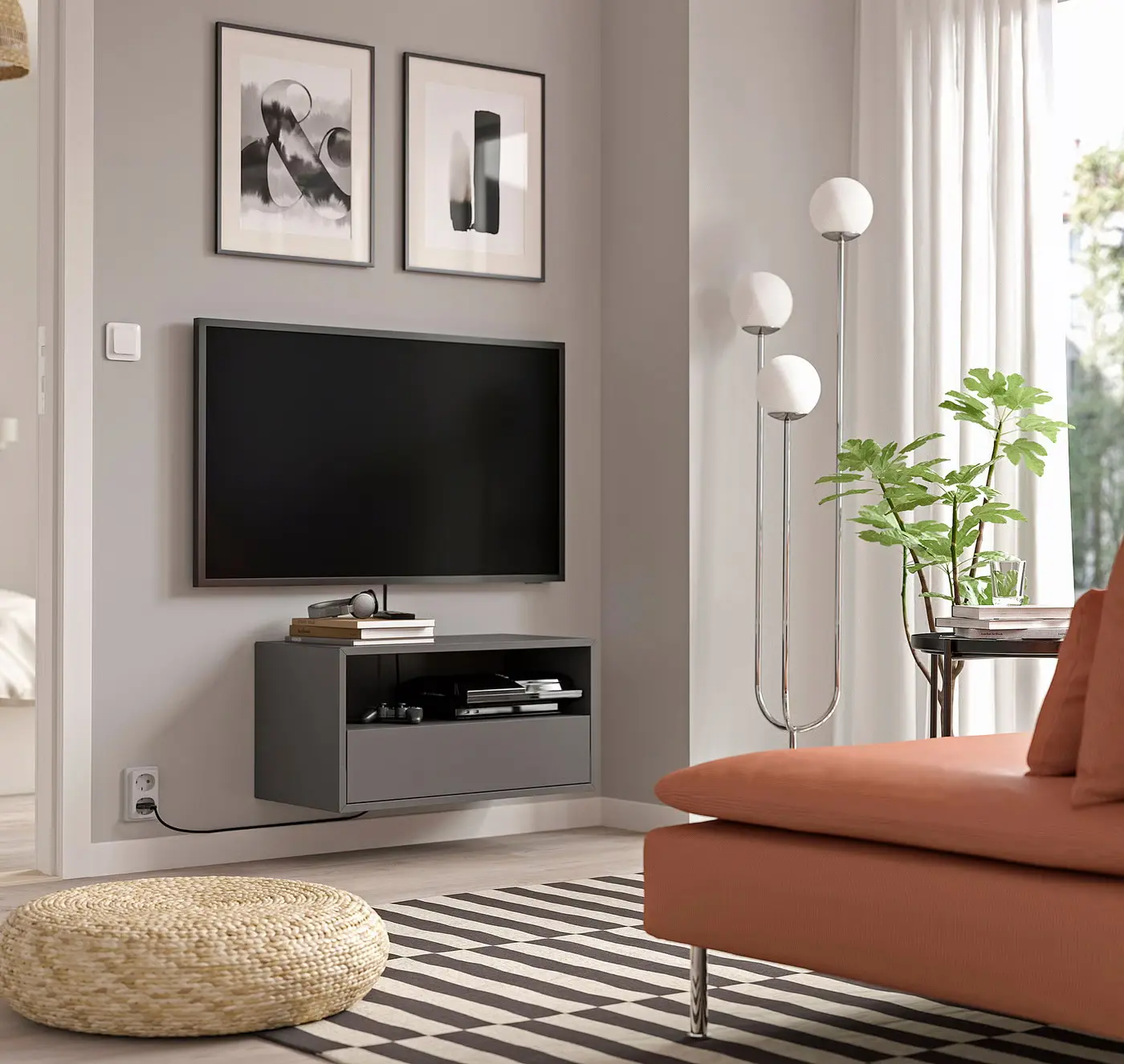 Tumba suspendata Ikea Eket usa/raft 70x35x35 (Gri Inchis) - 2