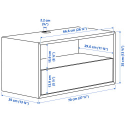 Tumba suspendata Ikea Eket usa/raft 70x35x35 (Gri Inchis) Thumb