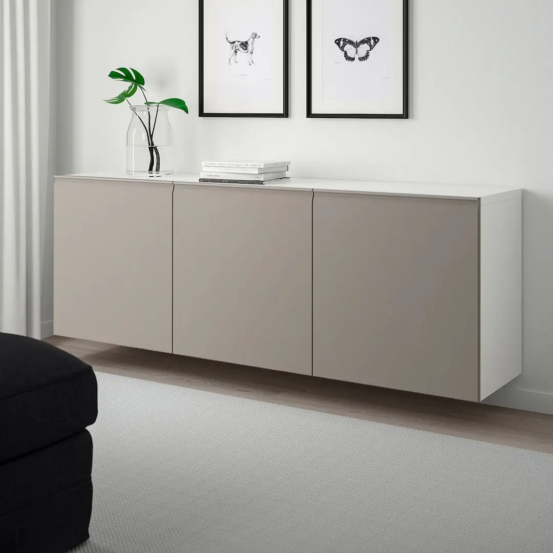 Tumba suspendata Ikea Besta/Hammarsmed 180x42x64 (Alb/Bej)