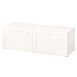 Тумба РТВ Ikea Besta дверцы 120x42x38 (Белый/Ханвикен Белый) Thumb