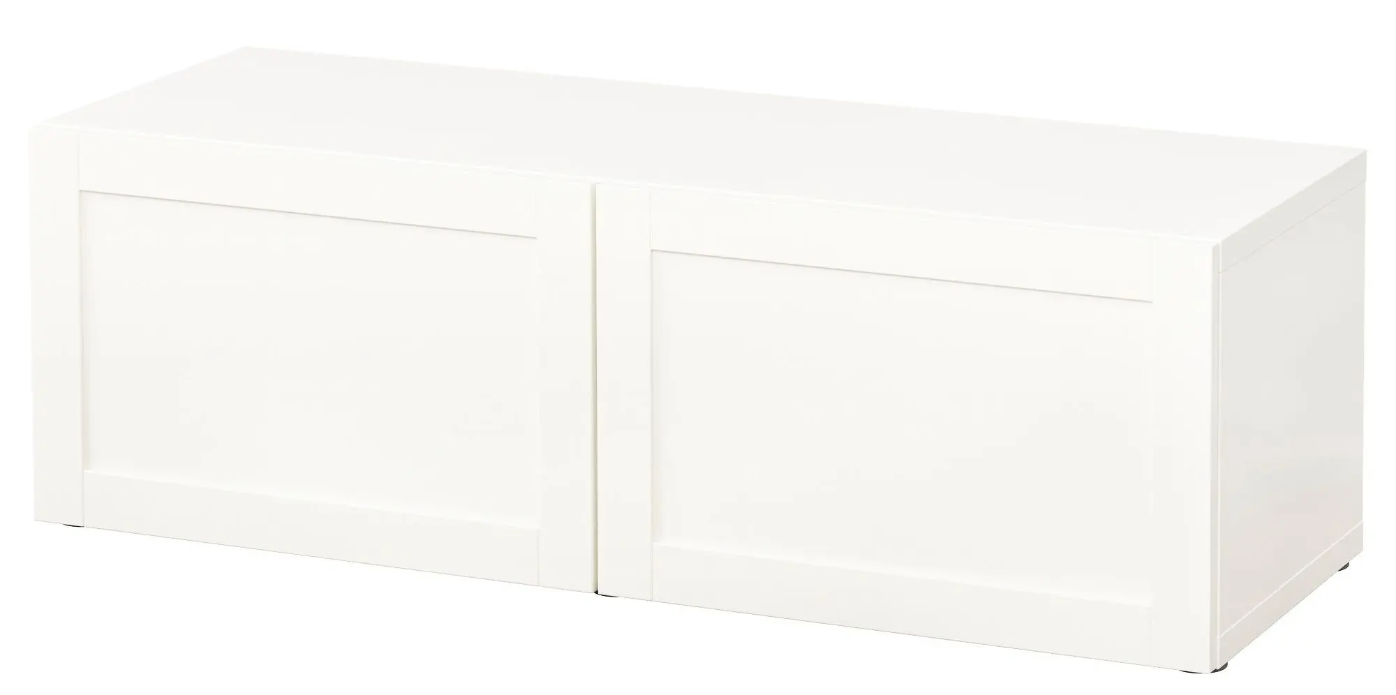 Тумба РТВ Ikea Besta дверцы 120x42x38 (Белый/Ханвикен Белый) - 3