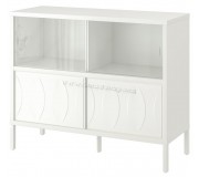 Тумба-витрина Ikea Kalknas 121x43x98 (Белый)