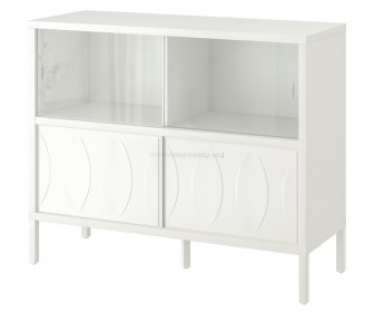 Тумба-витрина Ikea Kalknas 121x43x98 (Белый)