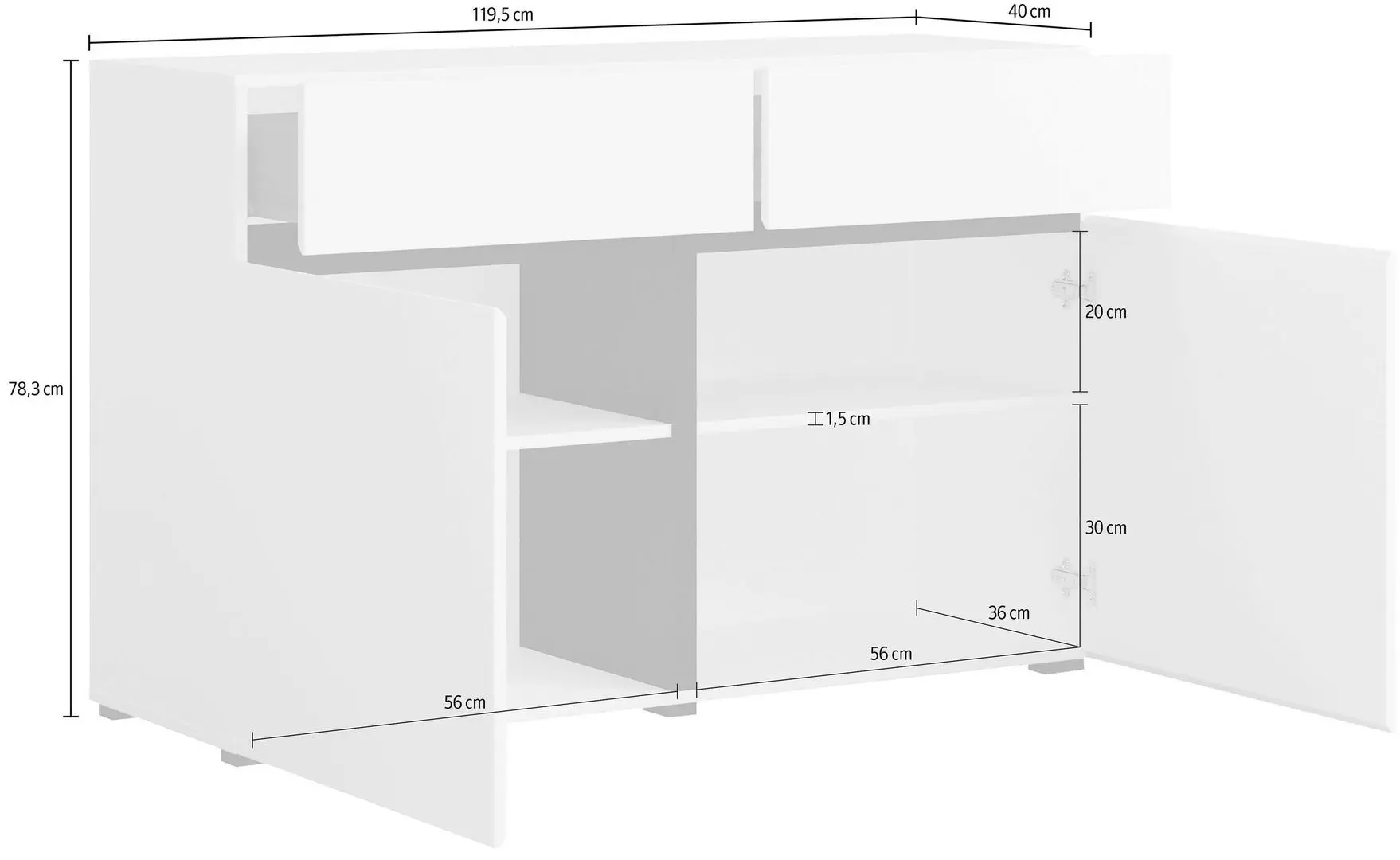 Тумба Helvetia Cross 2D2S (Congo/Black)
