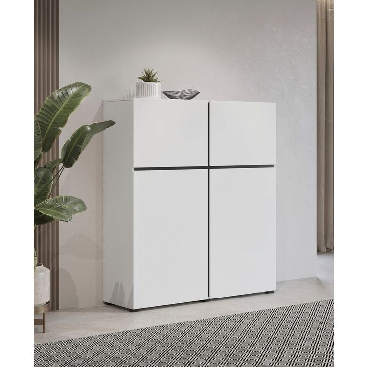 Тумба Helvetia Cross 4D (White/Black)