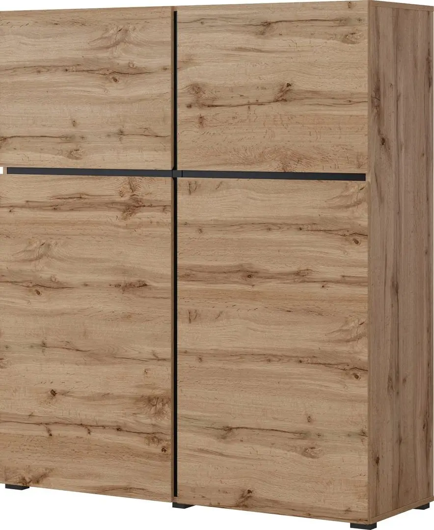 Тумба Helvetia Cross 4D (Wotan Oak/Black)