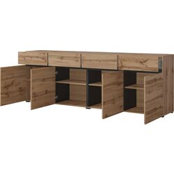 Тумба Helvetia Cross 4D4S 78x225 (Wotan Oak/Black) Thumb