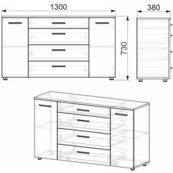 Comoda Компанит 1-3-2 (Wenge) Thumb