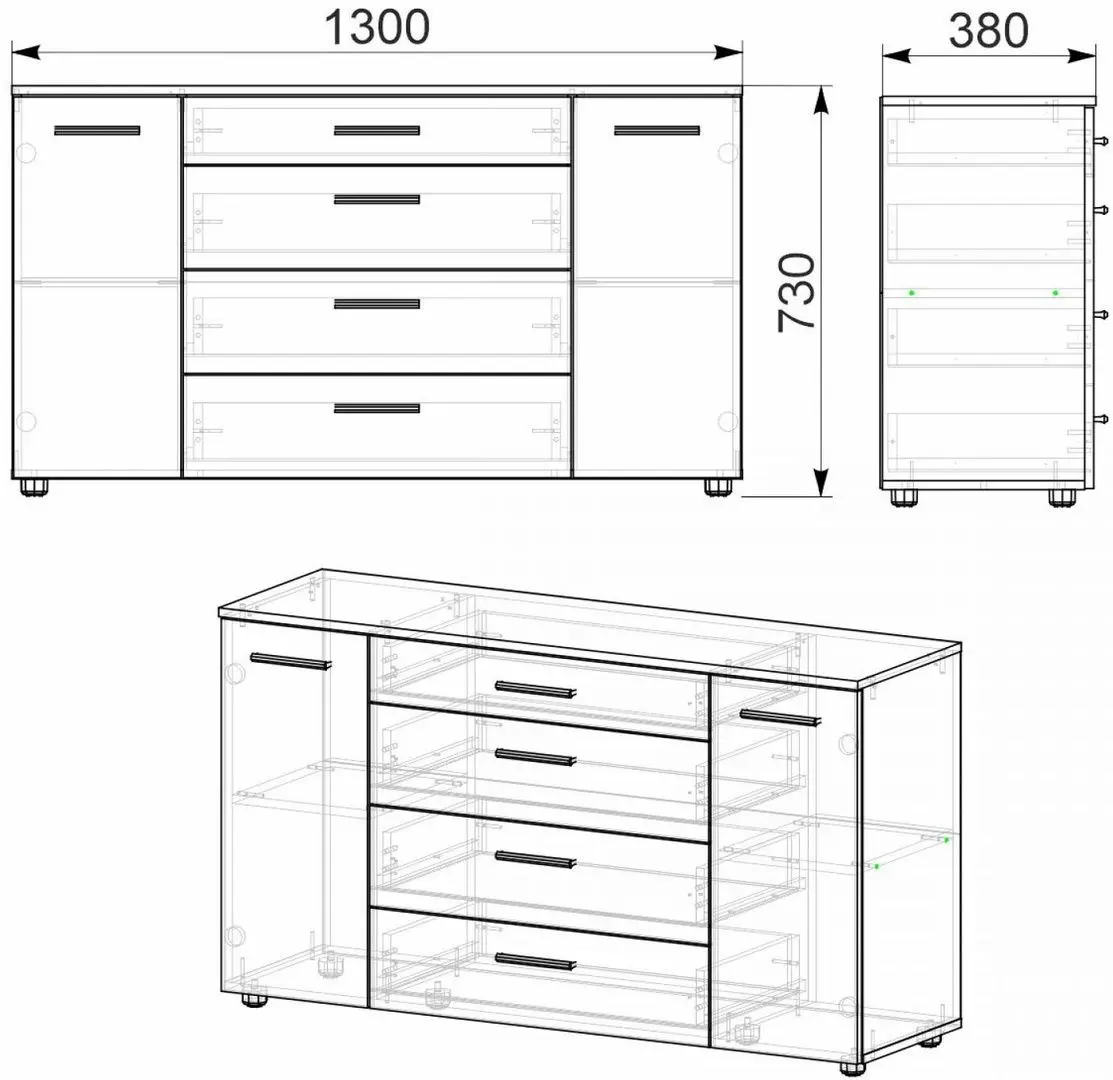 Comoda Компанит 1-3-2 (Wenge)