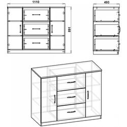 Comoda Компанит 3+2 (Wenge) Thumb