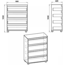 Comoda Компанит 4 (Wenge) Thumb