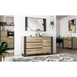 Tumba Magnusplus Combo C22 130х78.8х42.1 (Graphite/Evoke Coast Oak)