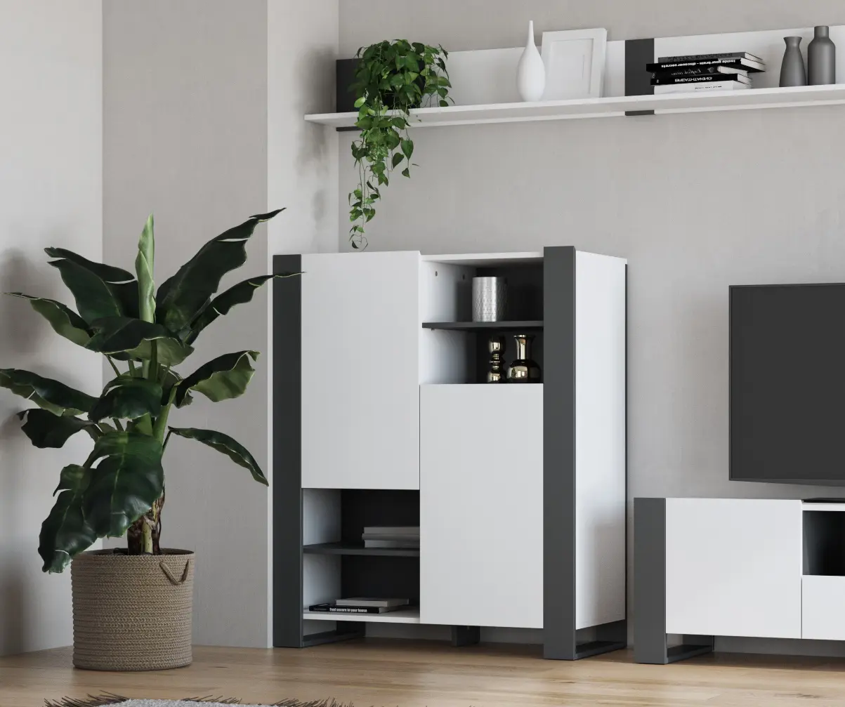 Тумба Magnusplus Combo CO6 100х118.7х42.1 (Graphite/White)