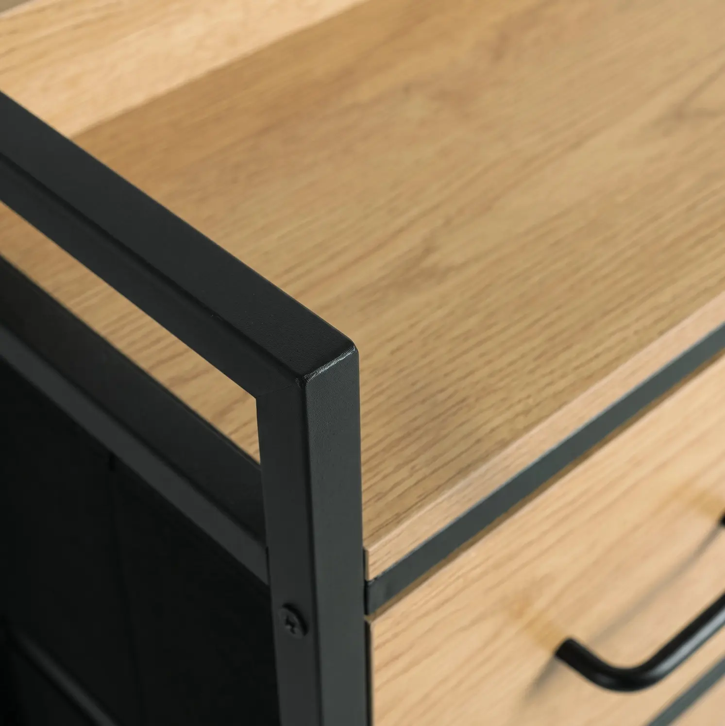 Comoda Mebel Elite Hudson 98cm (Oak/Black) - 6