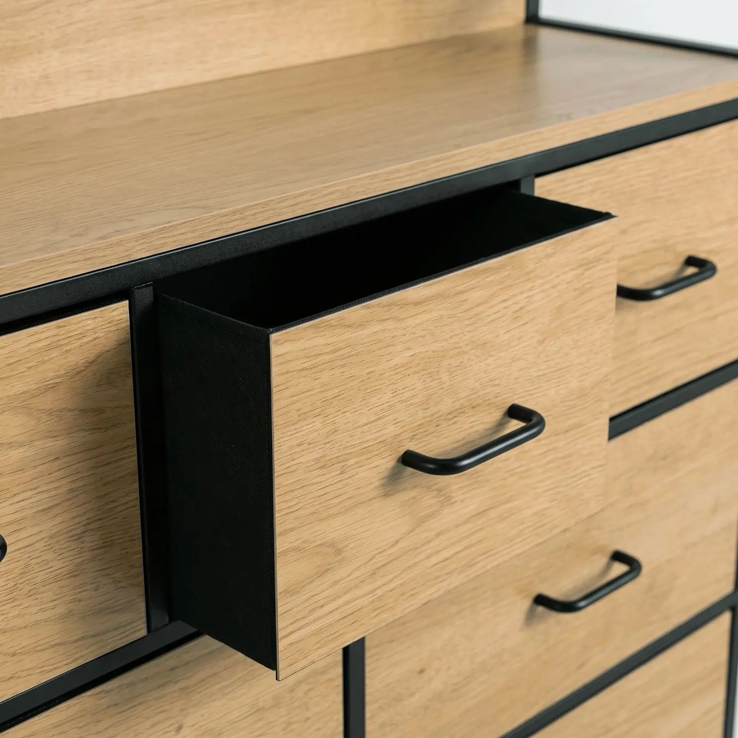 Comoda Mebel Elite Hudson 98cm (Oak/Black) - 7