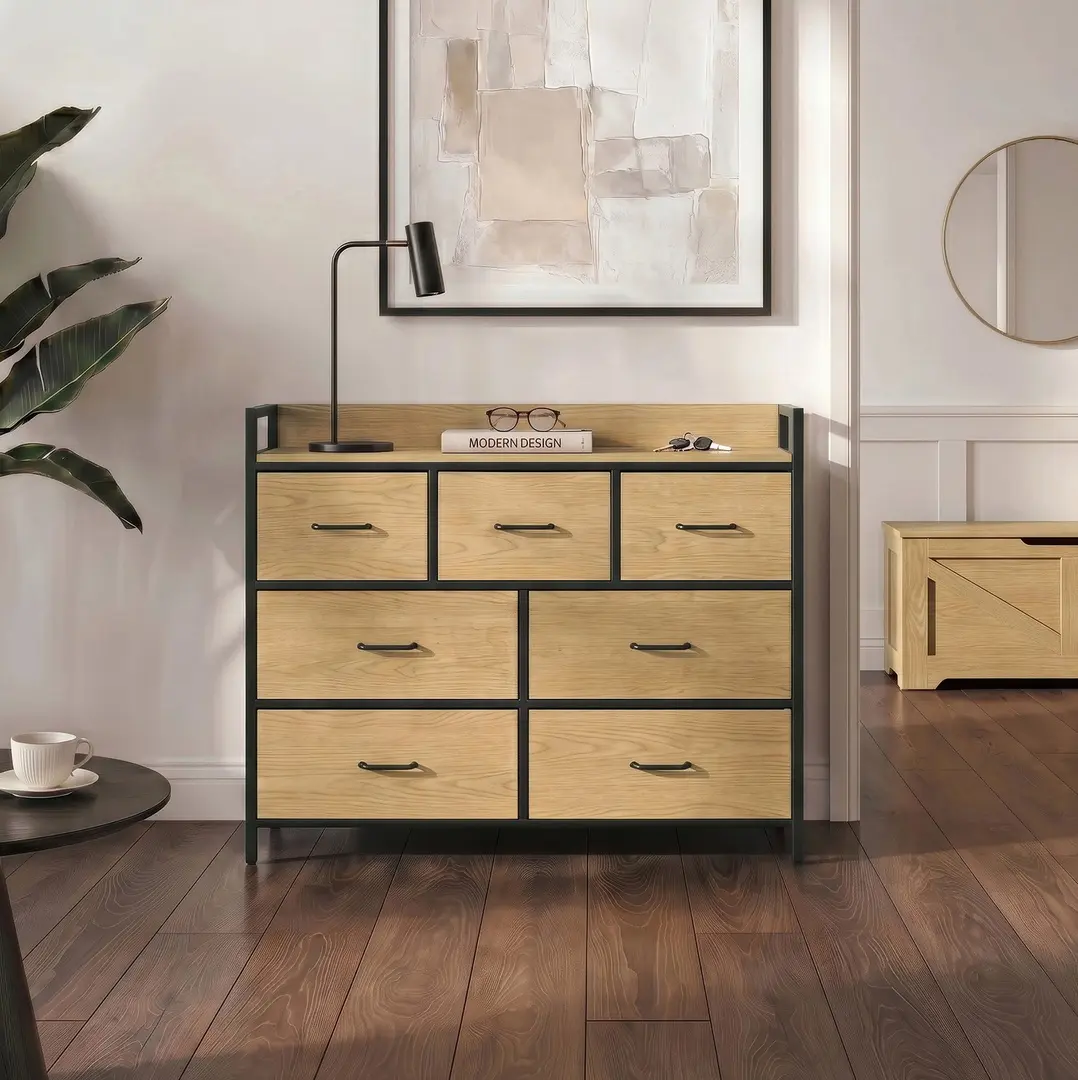 Comoda Mebel Elite Hudson 98cm (Oak/Black)