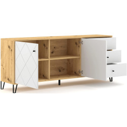 Tumba Mebel Elite Bacardi 183cm ((Artisan Oak/White) Thumb