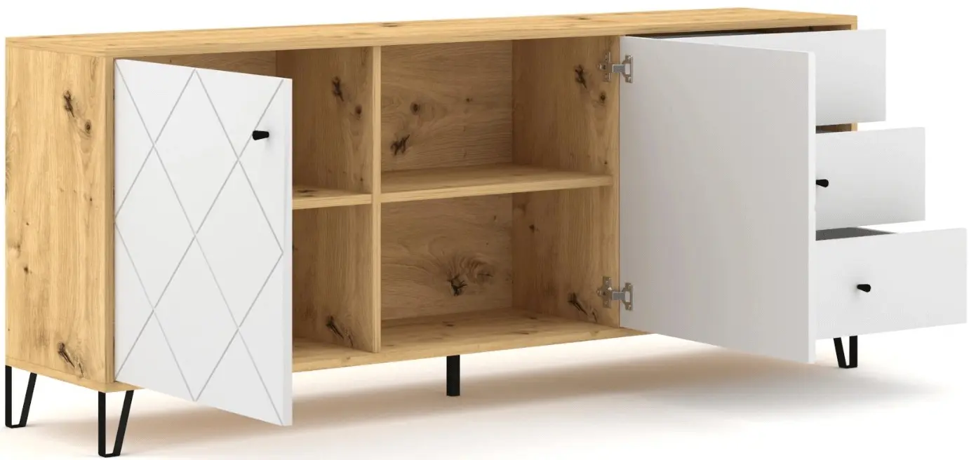Tumba Mebel Elite Bacardi 183cm ((Artisan Oak/White) - 2