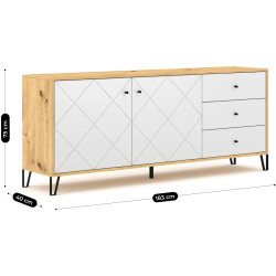 Tumba Mebel Elite Bacardi 183cm ((Artisan Oak/White) Thumb