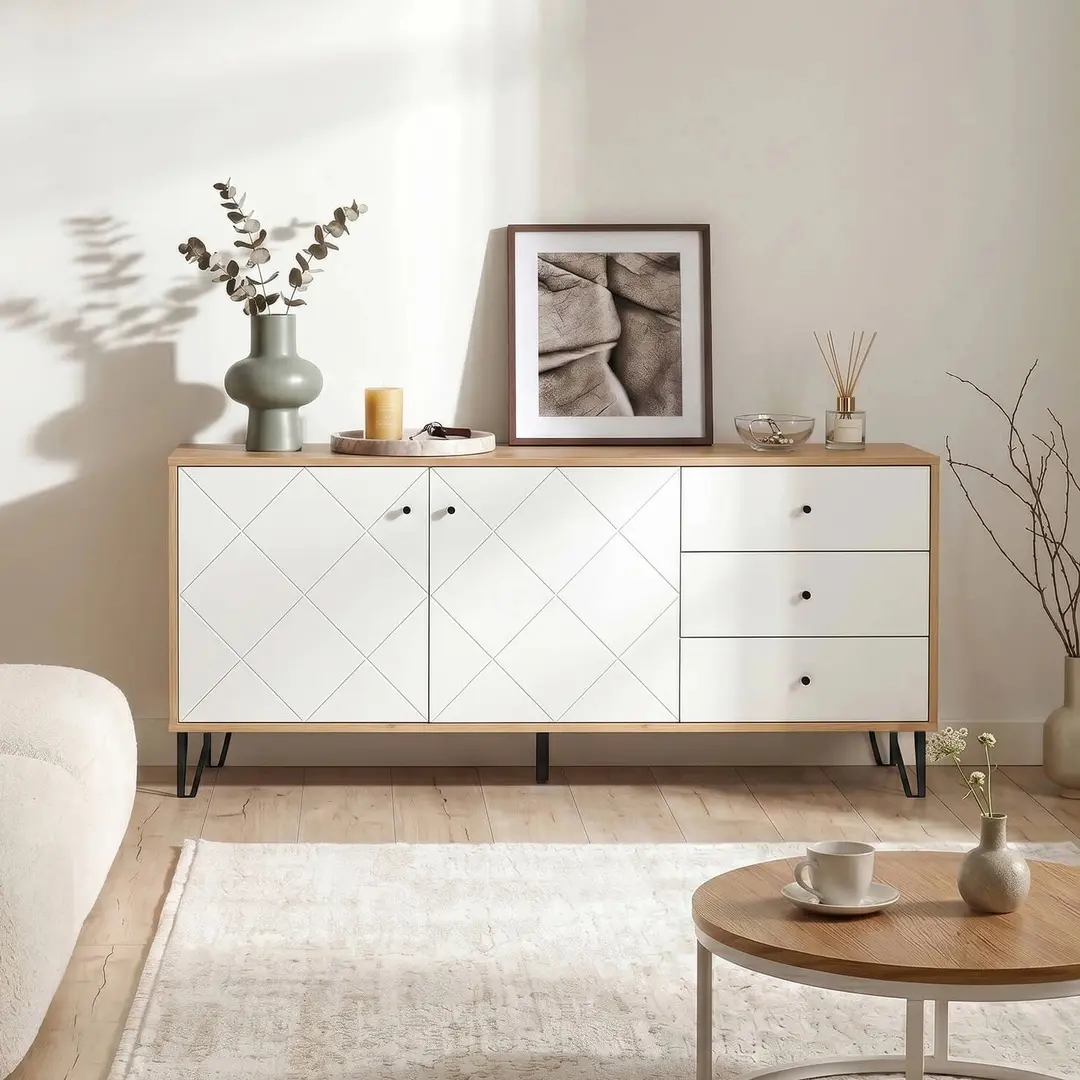Tumba Mebel Elite Bacardi 183cm ((Artisan Oak/White)