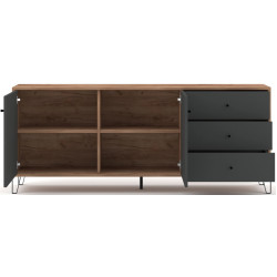 Tumba Mebel Elite Bacardi 183cm (Tobacco Craft Oak/Graphite) Thumb