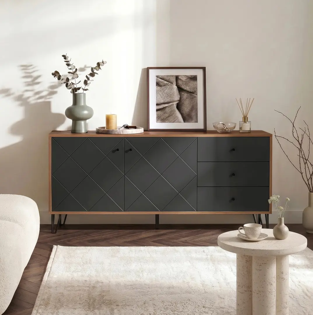 Tumba Mebel Elite Bacardi 183cm (Tobacco Craft Oak/Graphite)