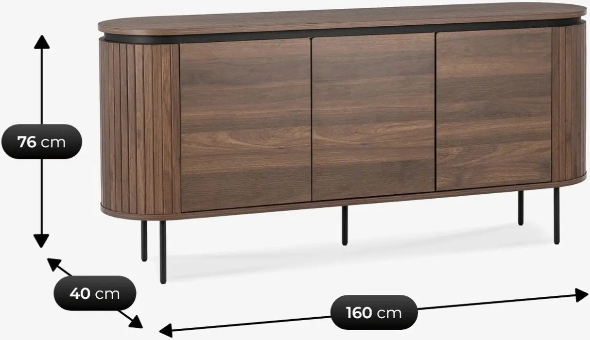 Tumba Mebel Elite Beck 160 (Walnut/Black) - 7