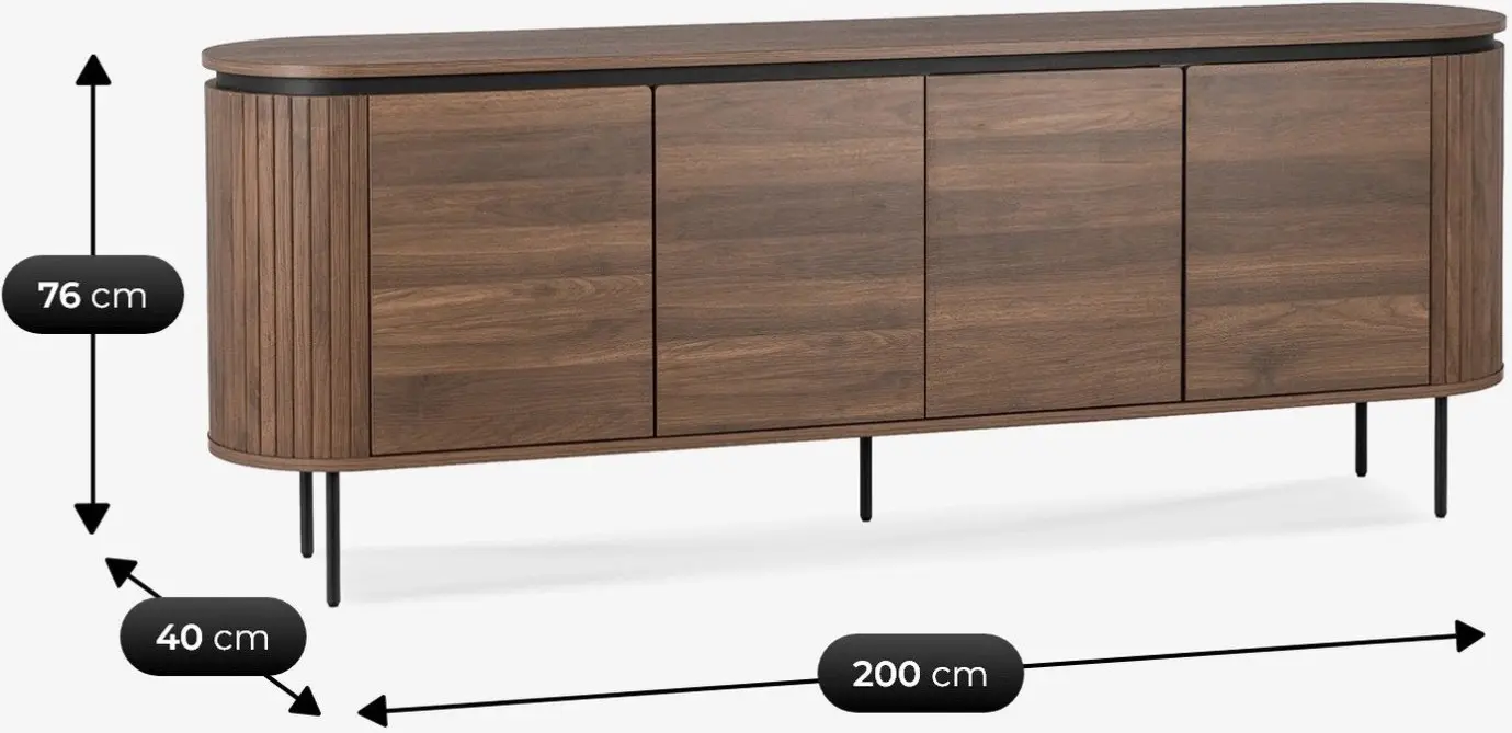 Tumba Mebel Elite Beck 200 (Walnut/Black) - 7