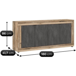 Tumba Mebel Elite Blago 180cm (Black/Untreated Oak) Thumb