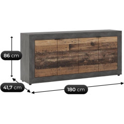 Tumba Mebel Elite Blago 180cm (Dark Oak/Black) Thumb