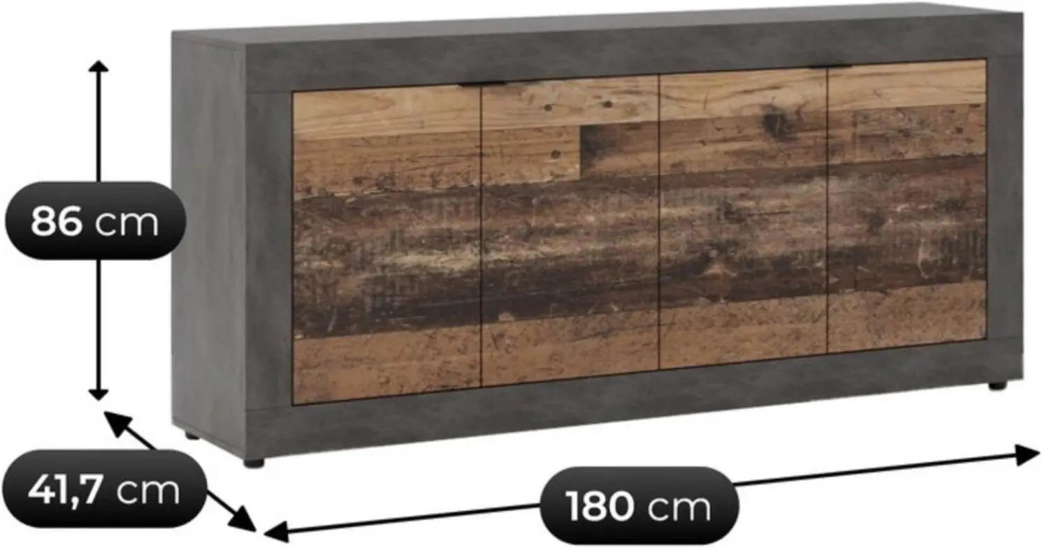 Tumba Mebel Elite Blago 180cm (Dark Oak/Black) - 6