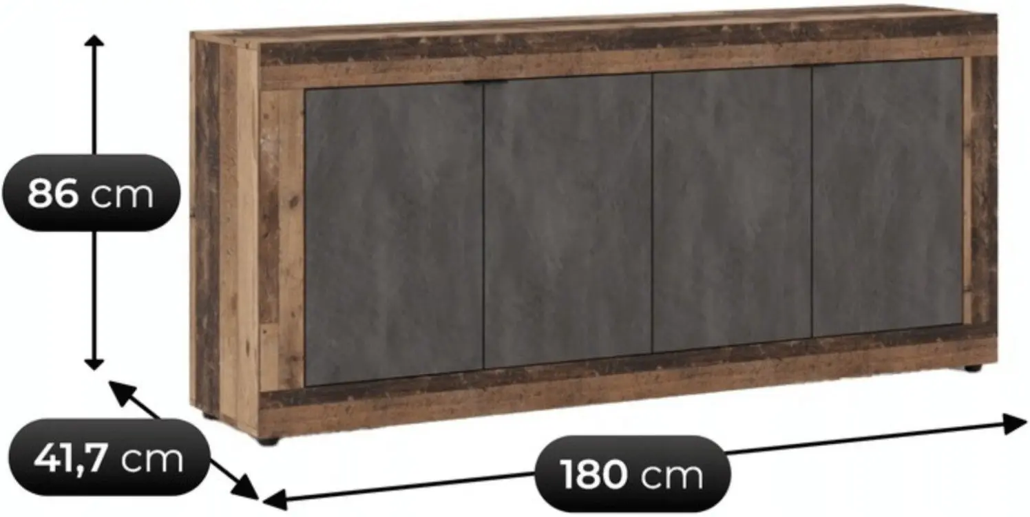 Tumba Mebel Elite Blago 180cm (Dark Oak/Graphite) - 6
