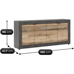 Tumba Mebel Elite Blago 180cm (Untreated Oak/Grey) Thumb