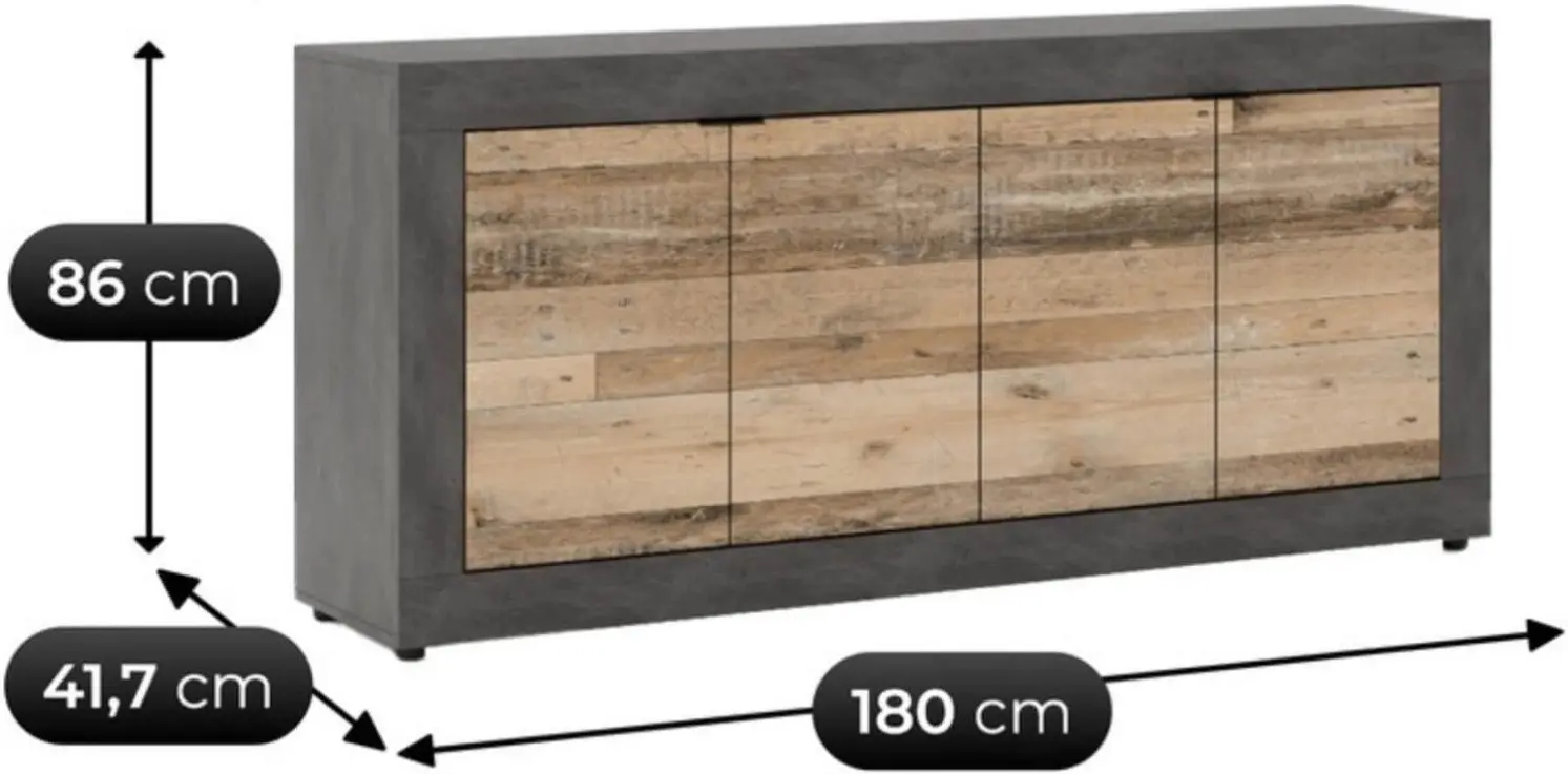 Tumba Mebel Elite Blago 180cm (Untreated Oak/Grey) - 5